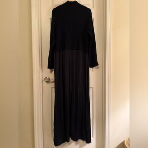 Thea Long Sleeve Twofer Maxi Dress in Black